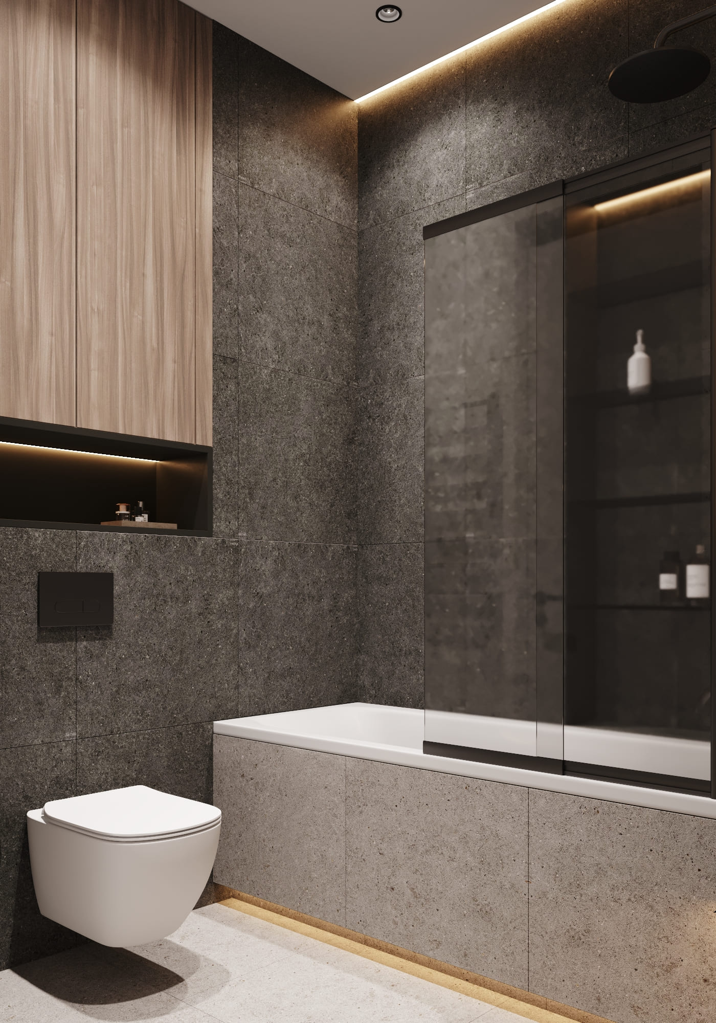 Modern apartment for a bachelor, master bathroom, photo 3