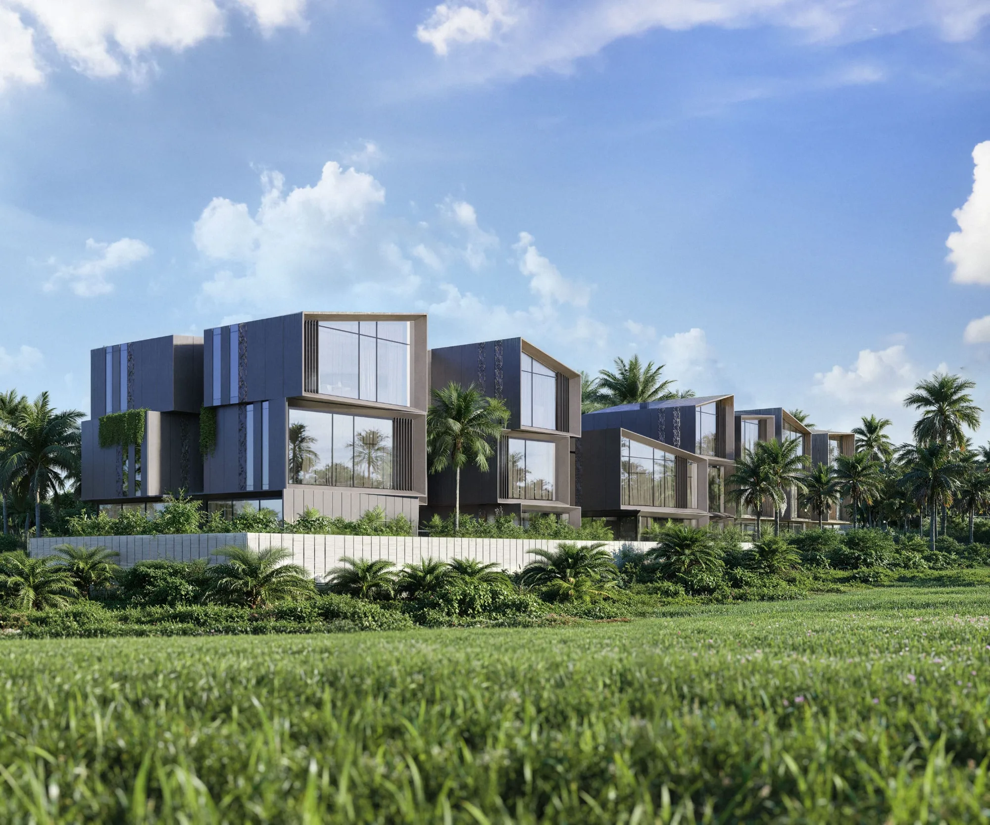 Фасад, кадр 2 — Архитектурный проект жилого комплекса 2507 м² на Бали, в Переренане
