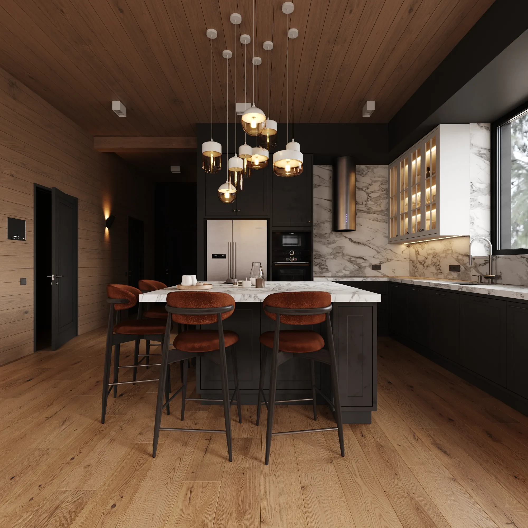 Кухня-гостиная, кадр 9 — Дизайн-проект дома 243 м² в Киеве