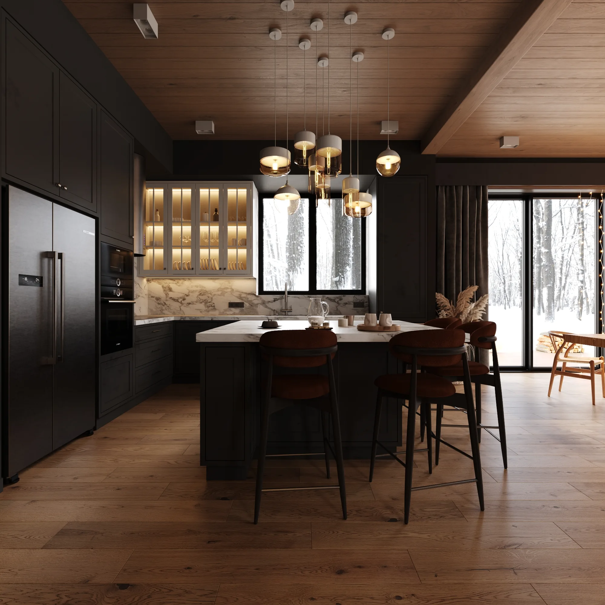 Кухня-гостиная, кадр 10 — Дизайн-проект дома 243 м² в Киеве