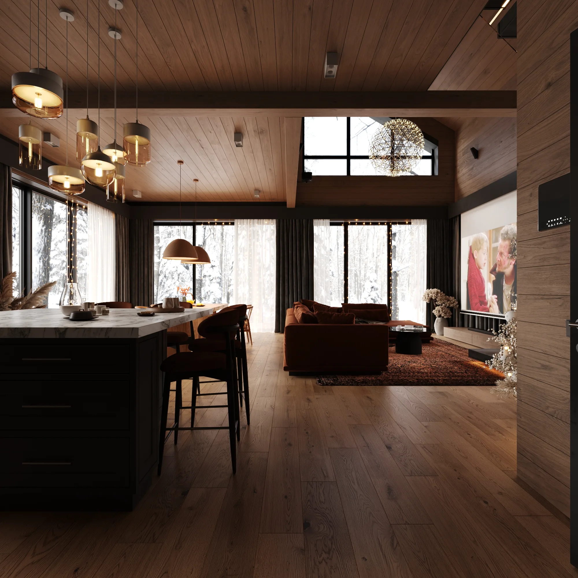 Кухня-гостиная, кадр 19 — Дизайн-проект дома 243 м² в Киеве