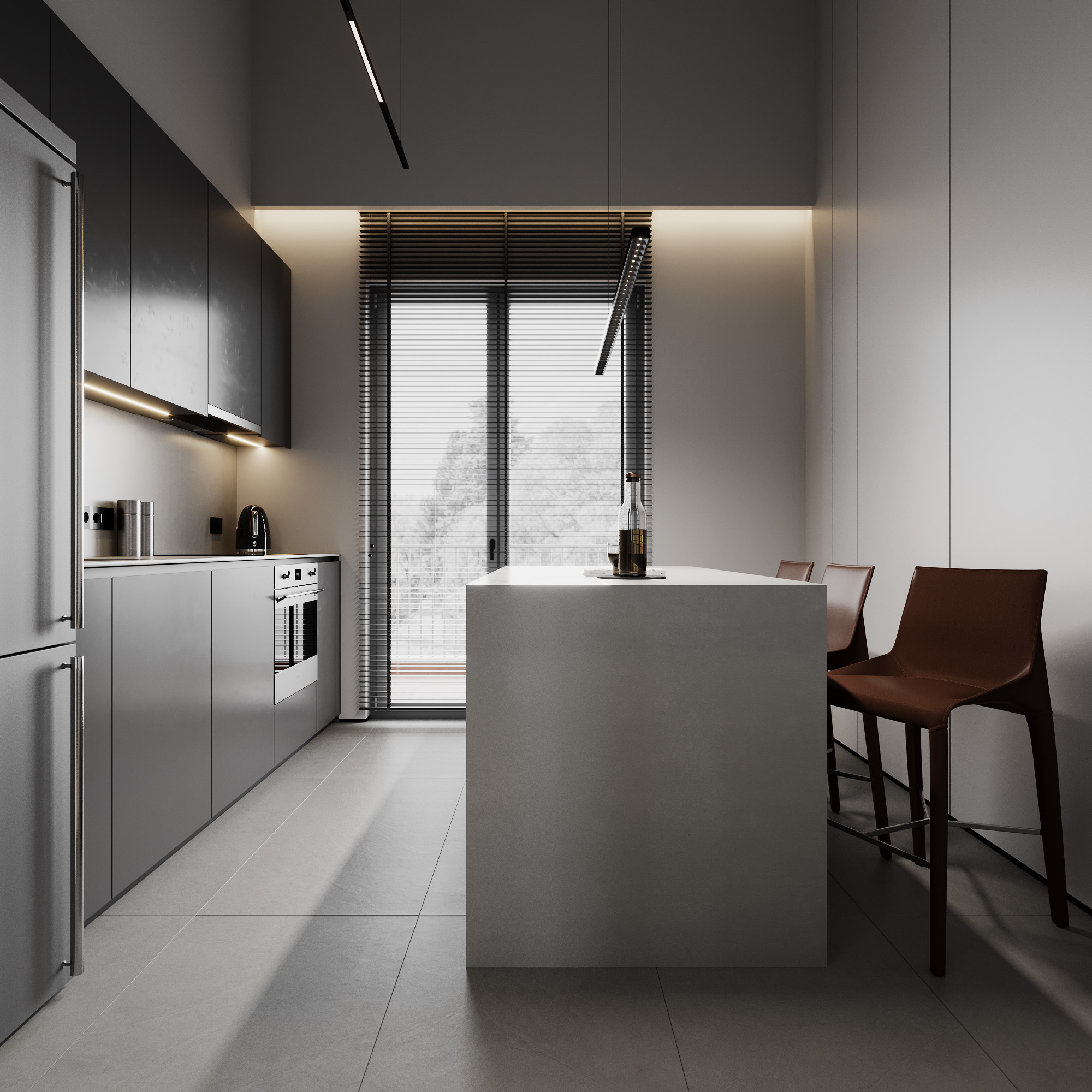 Kitchen, кадр 1 — Дизайн-проект квартиры 98 м² в Тиране