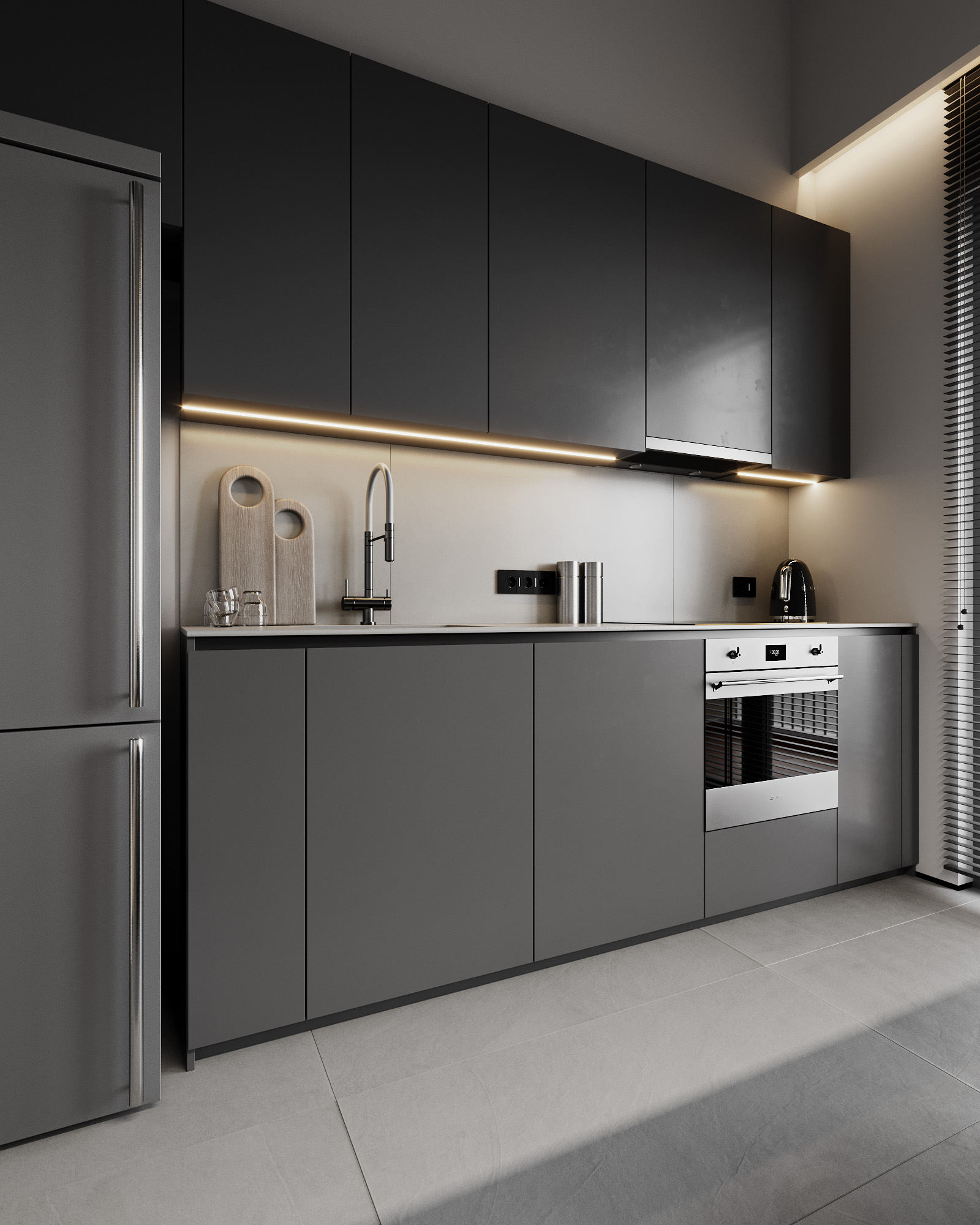 Kitchen, кадр 2 — Дизайн-проект квартиры 98 м² в Тиране