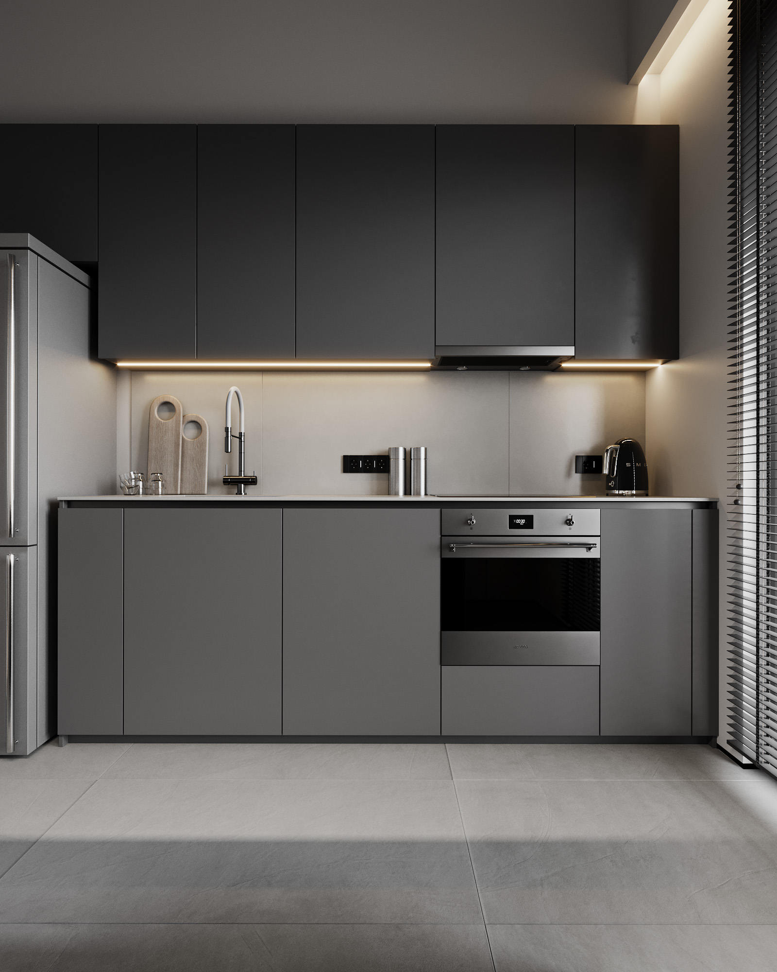 Kitchen, кадр 3 — Дизайн-проект квартиры 98 м² в Тиране