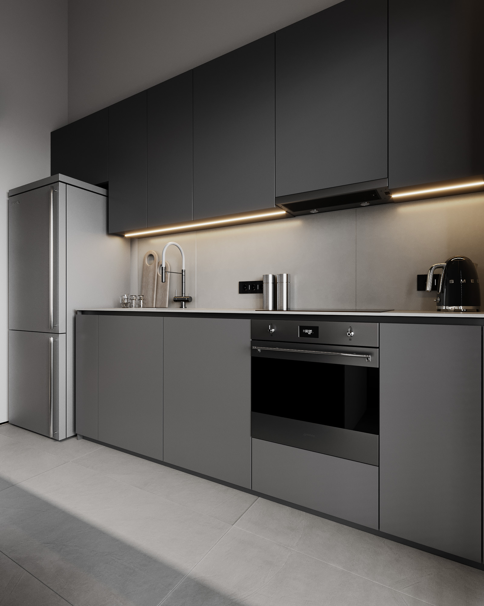 Kitchen, кадр 4 — Дизайн-проект квартиры 98 м² в Тиране