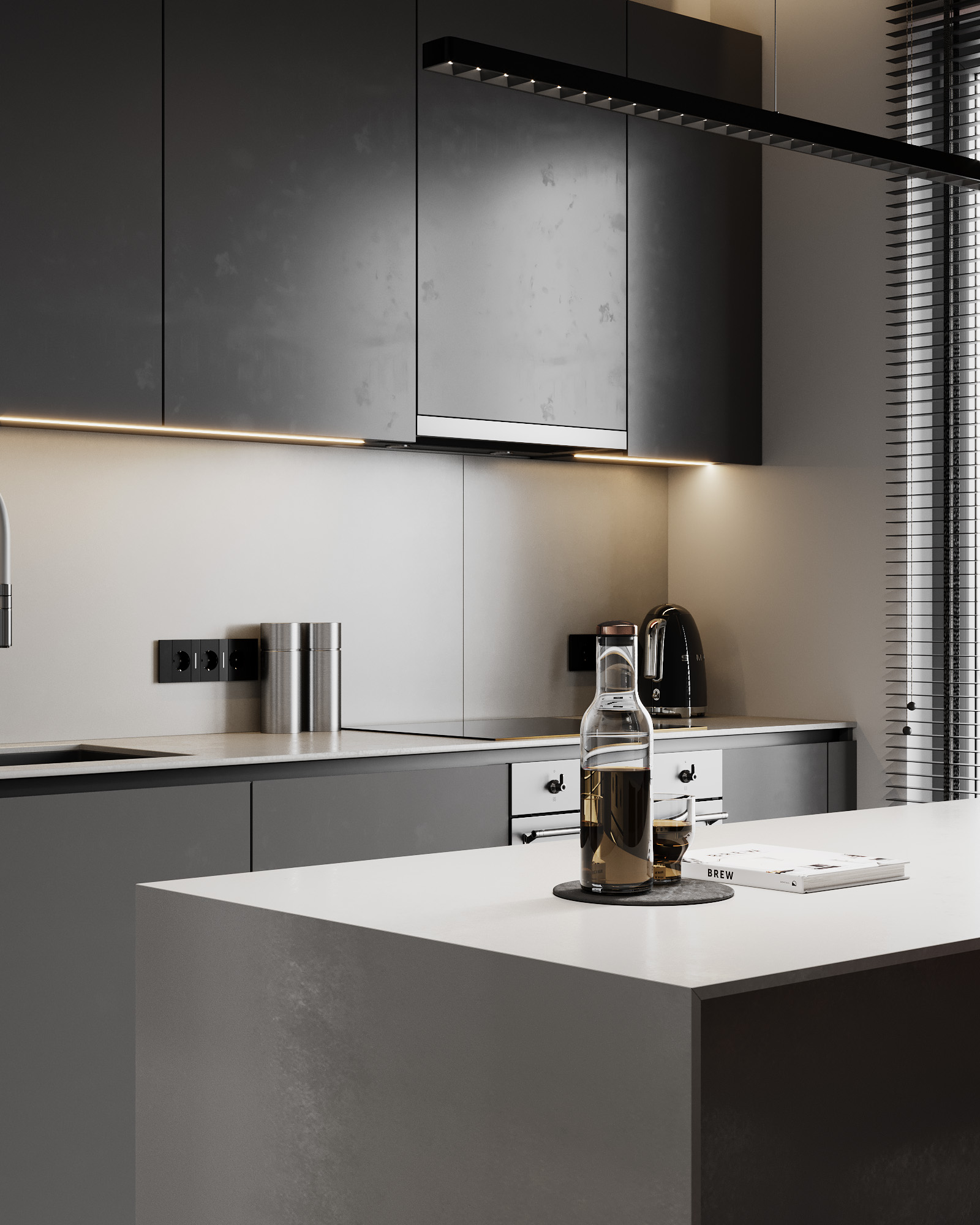 Kitchen, кадр 7 — Дизайн-проект квартиры 98 м² в Тиране