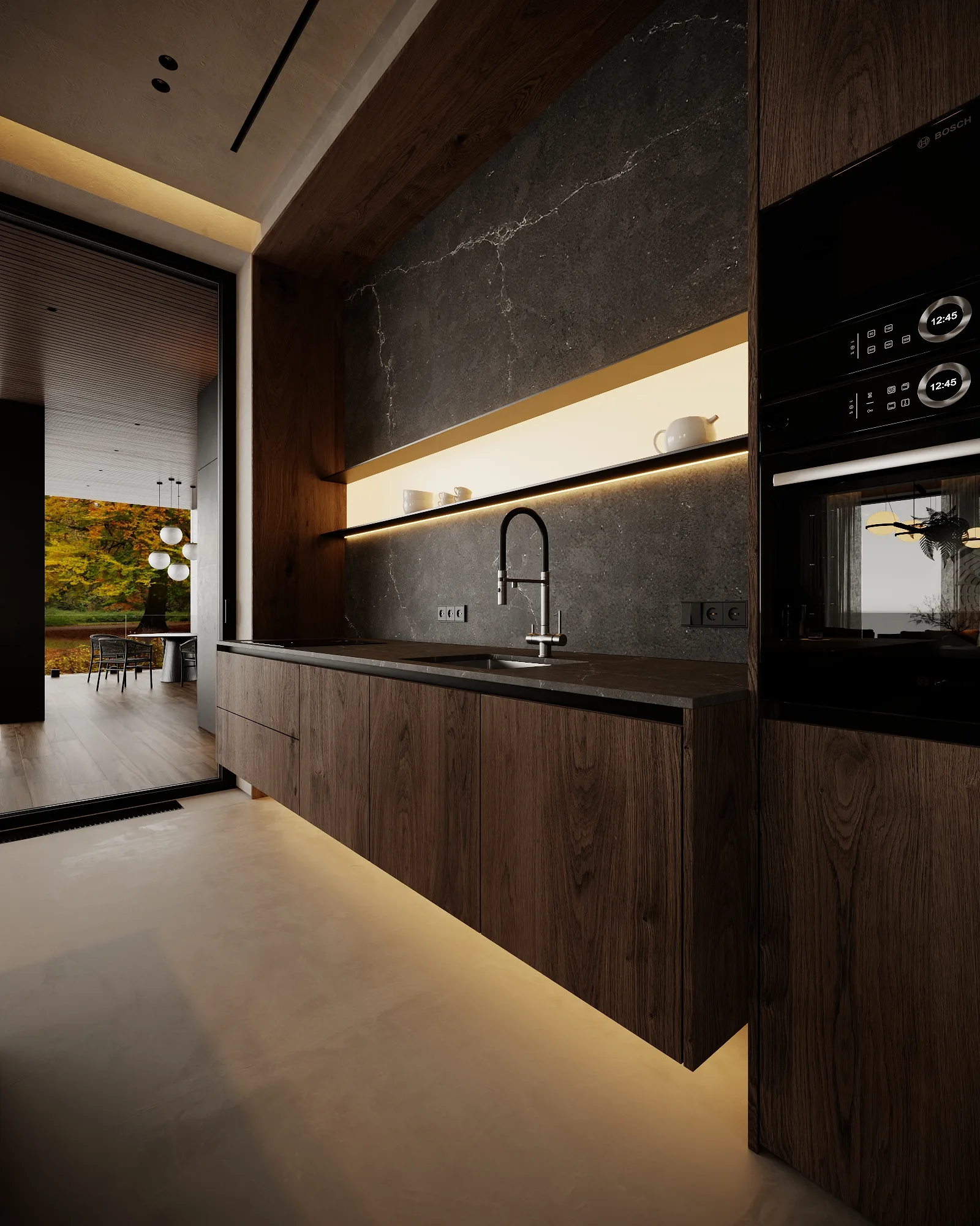 Кухня-гостиная, кадр 15 — Дизайн-проект дома 290 м² в Алматы