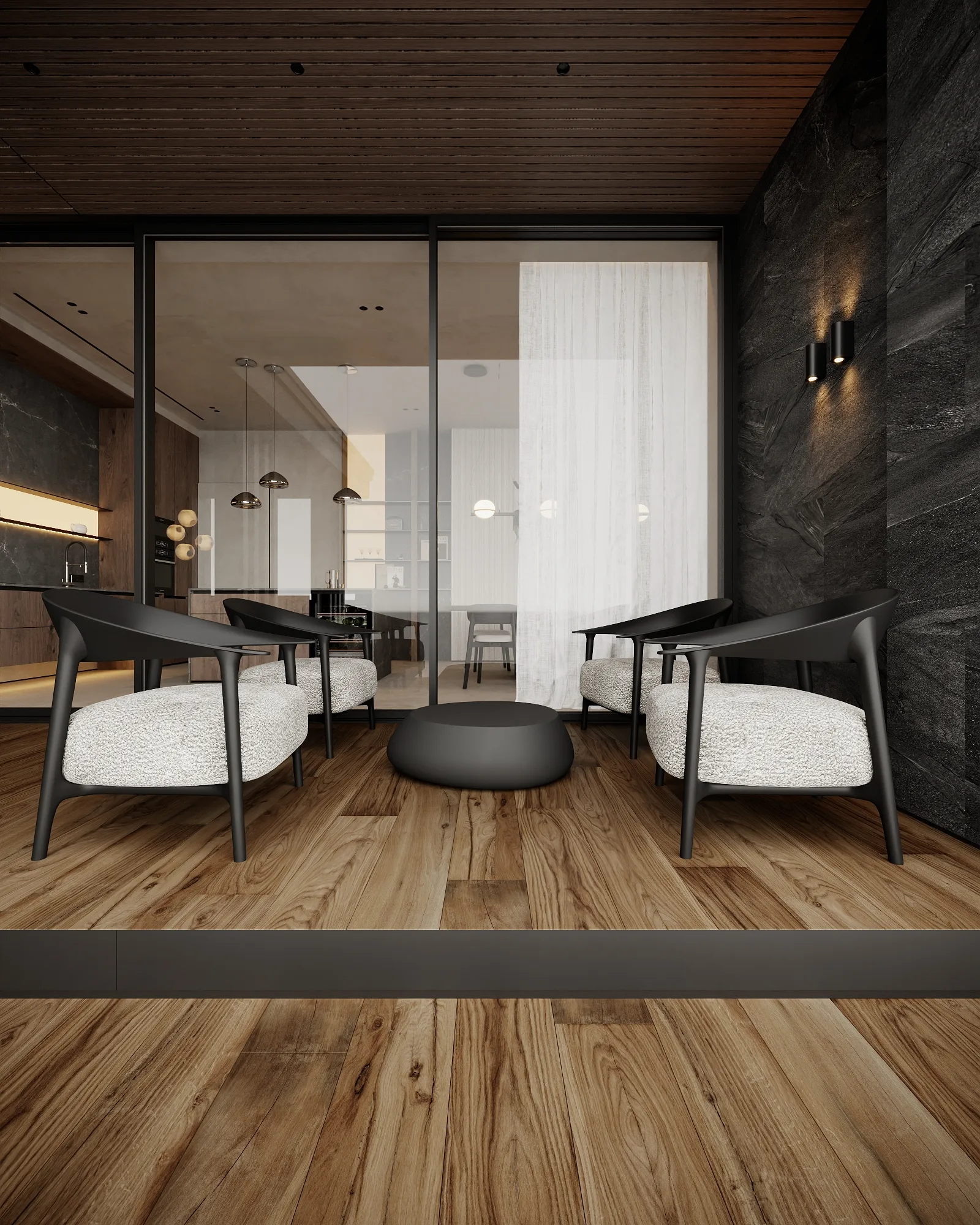 Терраса, кадр 2 — Дизайн-проект дома 290 м² в Алматы