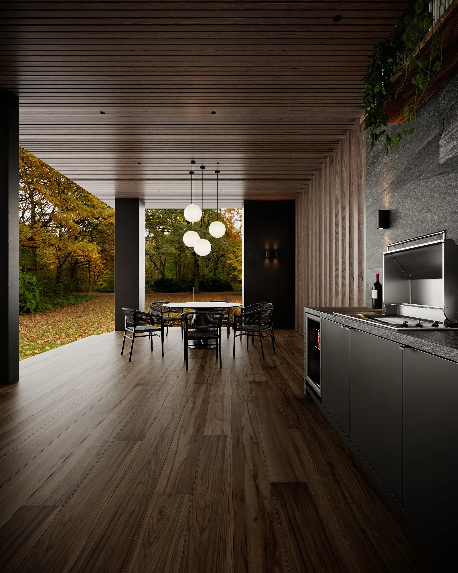 Терраса, кадр 5 — Дизайн-проект дома 290 м² в Алматы