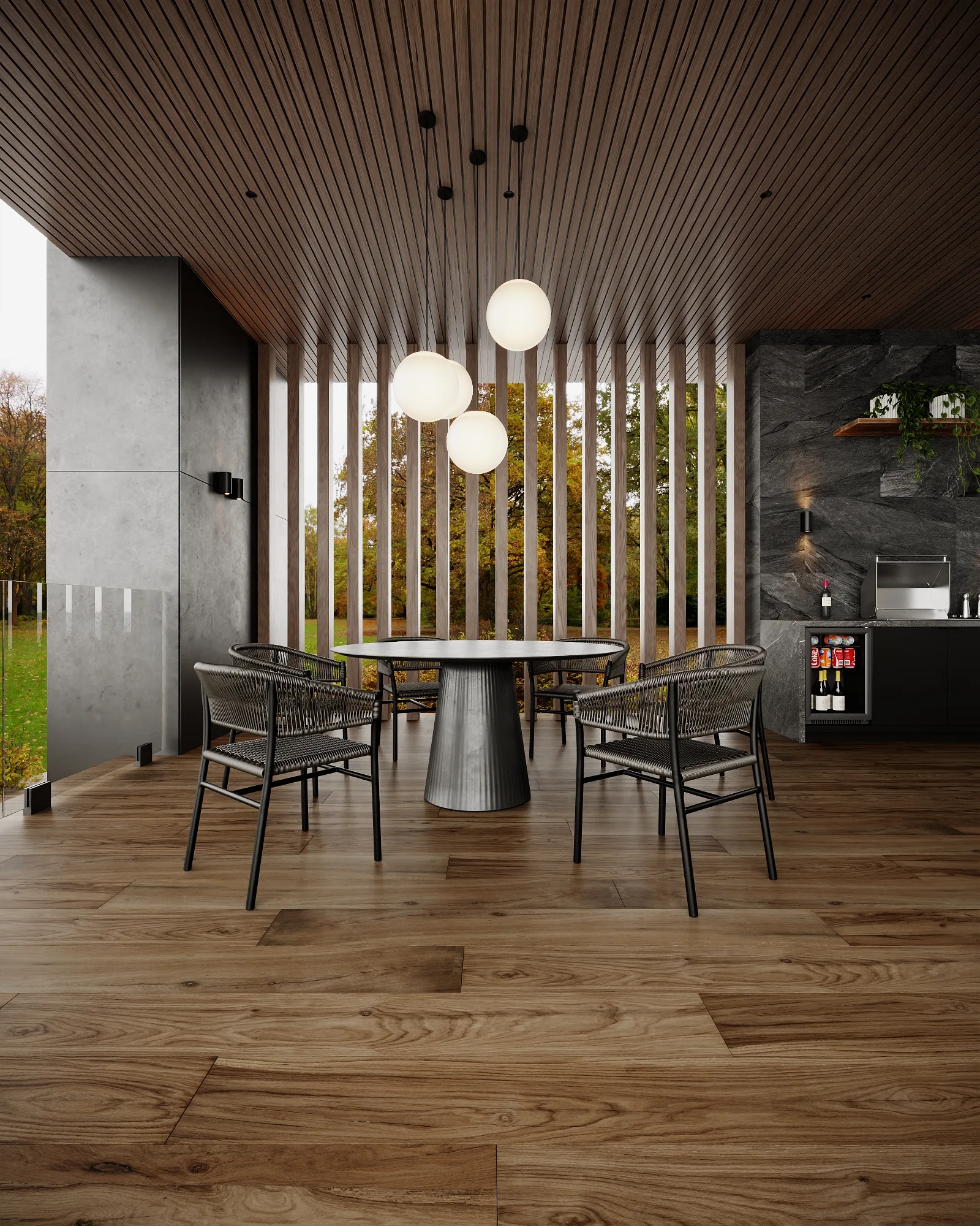 Терраса, кадр 7 — Дизайн-проект дома 290 м² в Алматы