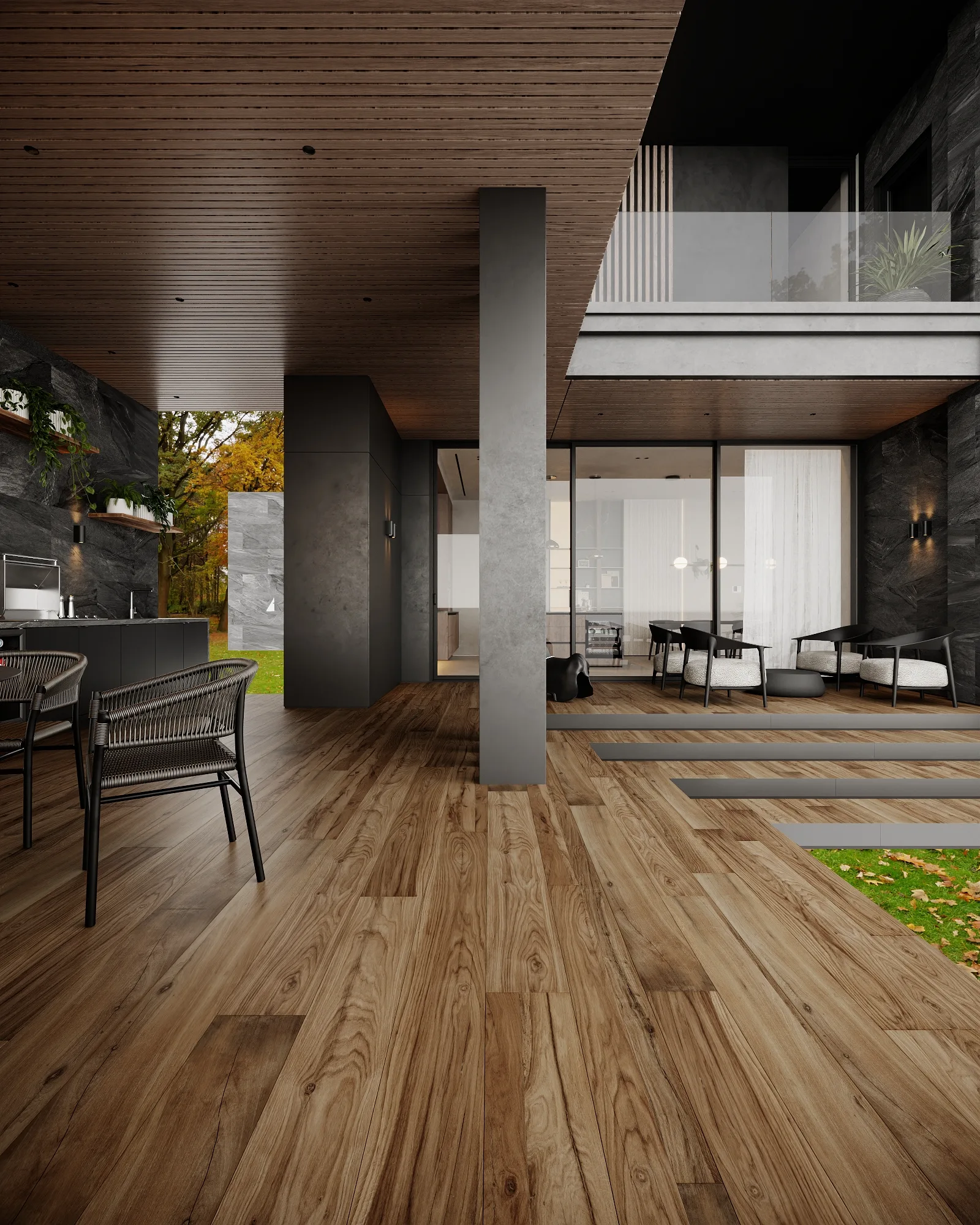 Терраса, кадр 8 — Дизайн-проект дома 290 м² в Алматы