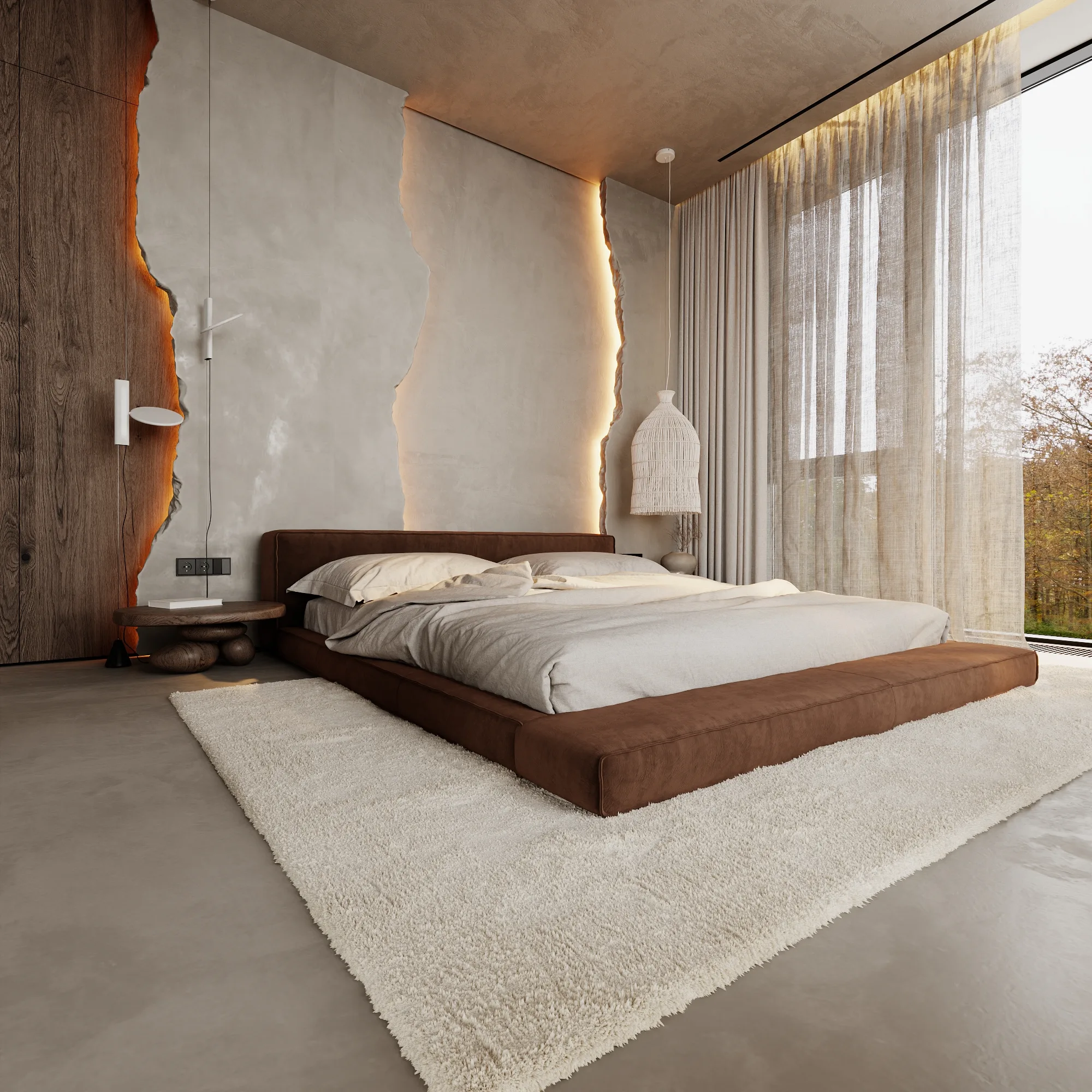 Мастер-спальня, кадр 2 — Дизайн-проект дома 290 м² в Алматы