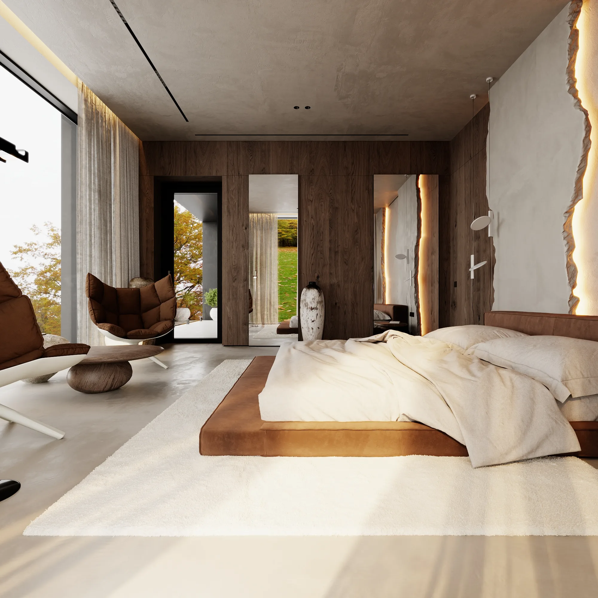 Мастер-спальня, кадр 5 — Дизайн-проект дома 290 м² в Алматы