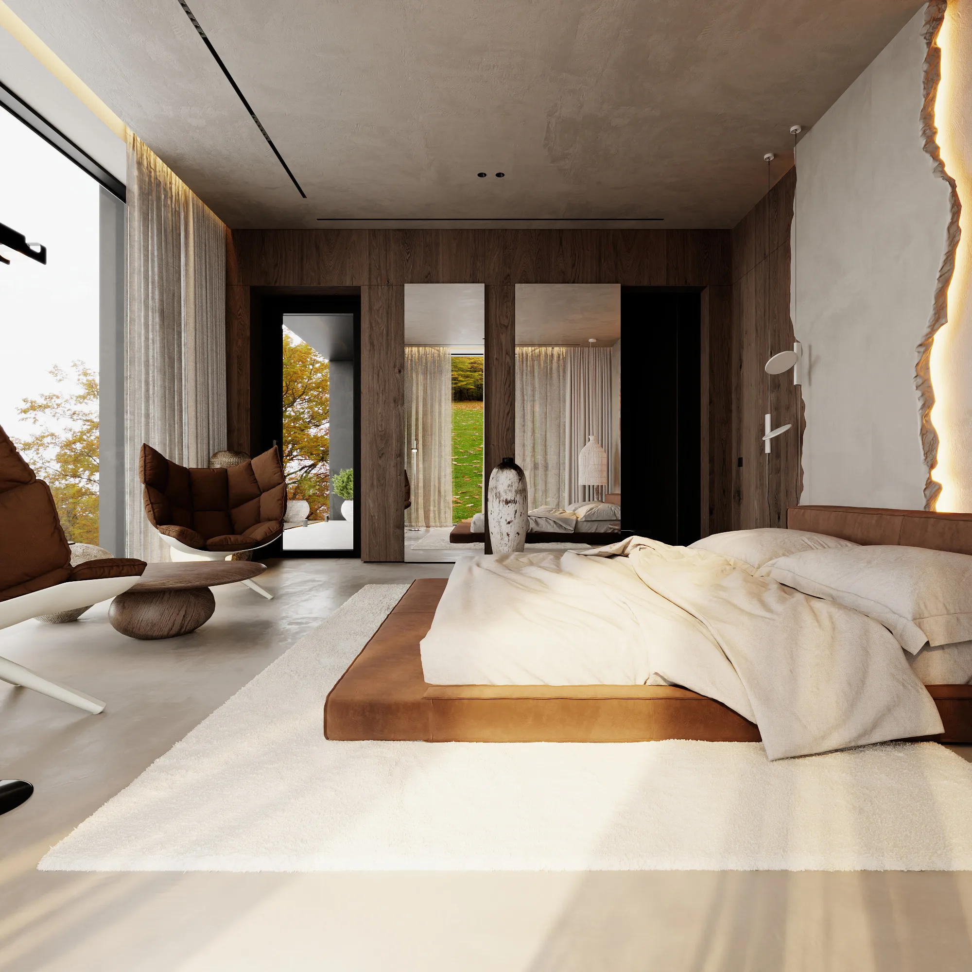 Мастер-спальня, кадр 6 — Дизайн-проект дома 290 м² в Алматы