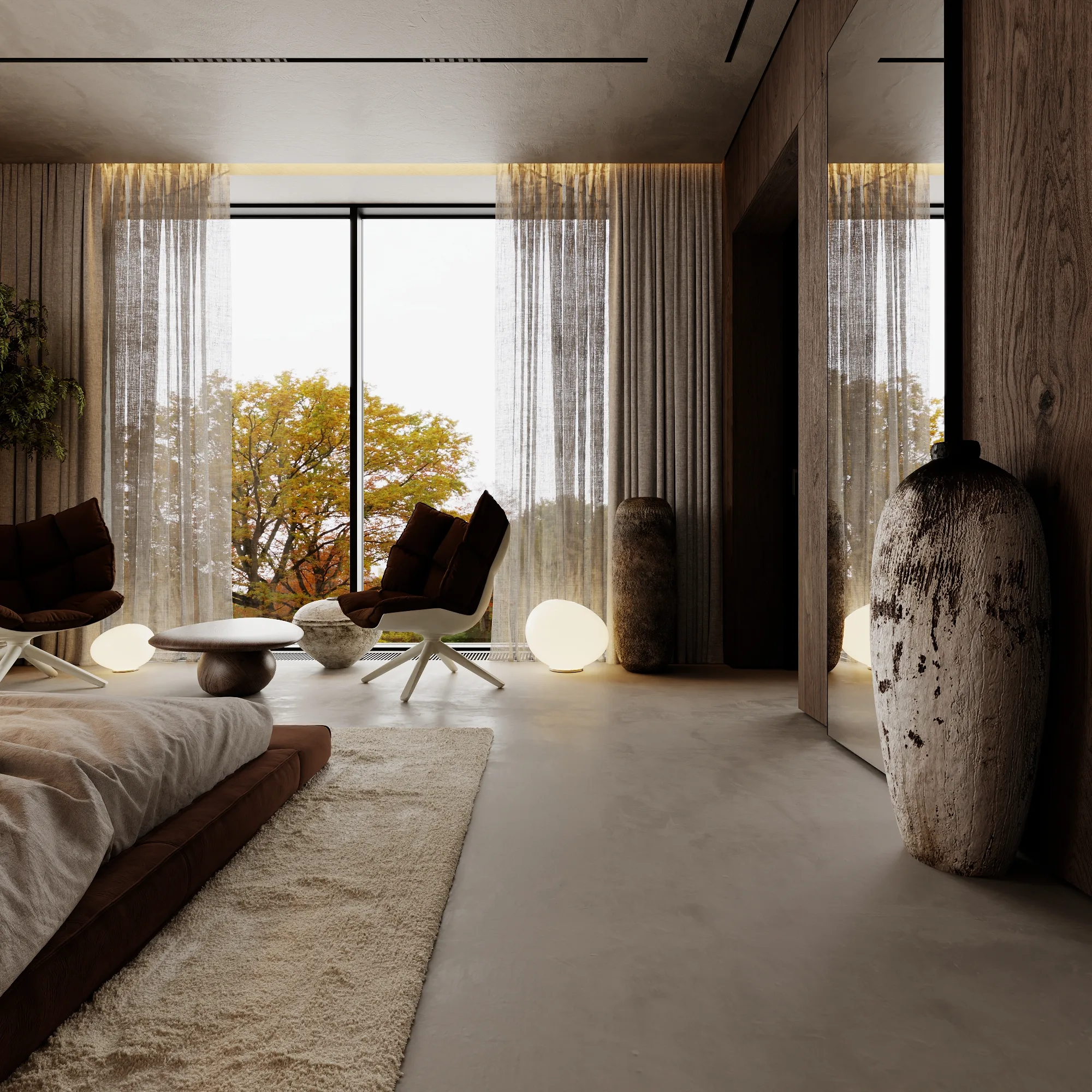 Мастер-спальня, кадр 9 — Дизайн-проект дома 290 м² в Алматы