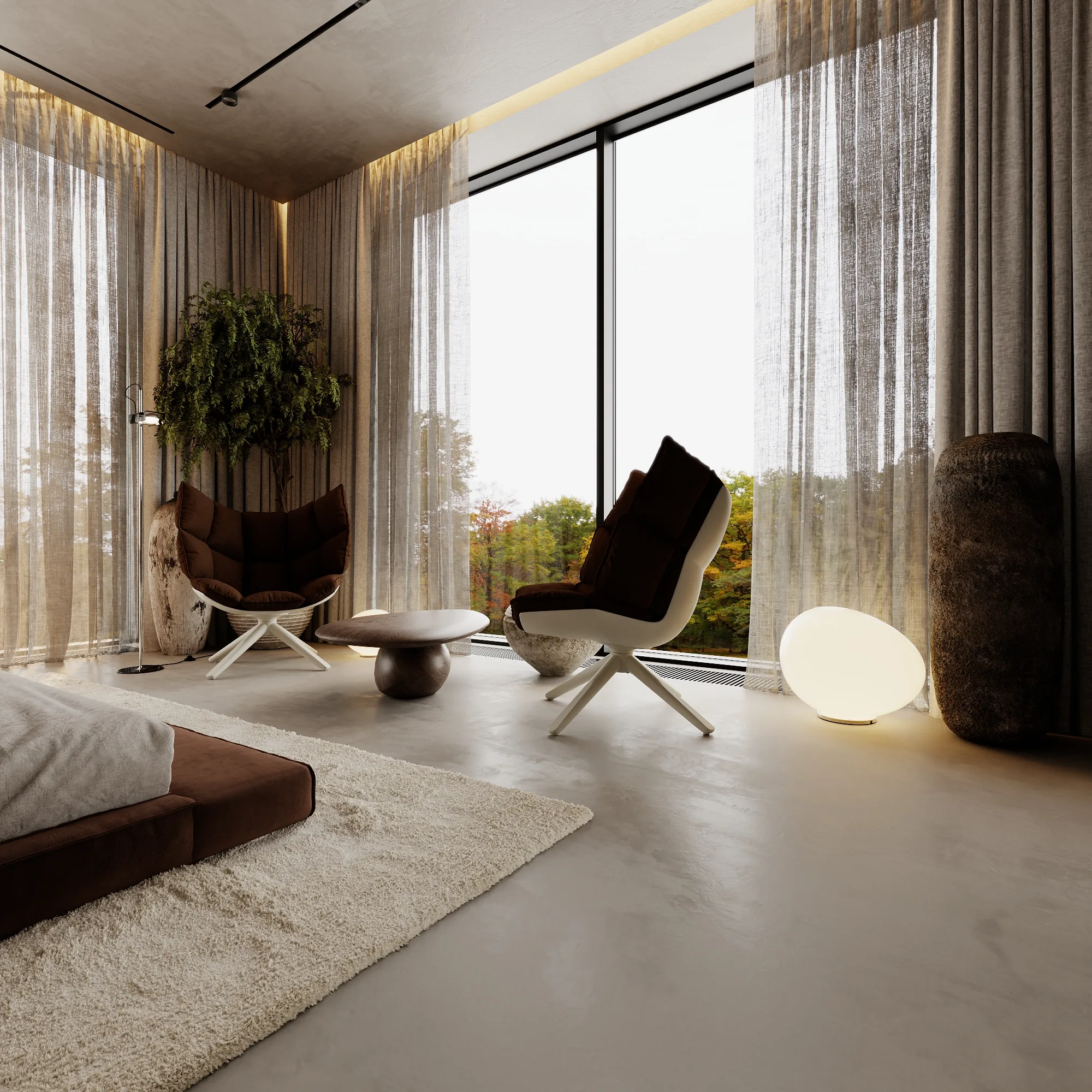 Мастер-спальня, кадр 10 — Дизайн-проект дома 290 м² в Алматы